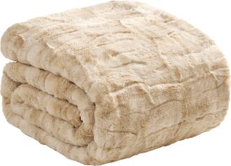 Nine West Print Embossed Oversize Blanket in Safari Brown at Nordstrom Rack