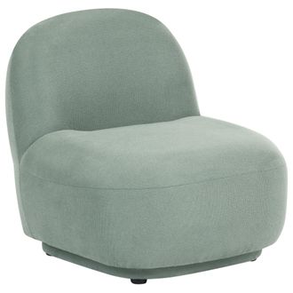 Beliani Sill&oacute;n Sin Reposabrazos Respaldo Bajo Tapizado Moderno Minimalista Repelente Al Agua Verde Claro Lovberg