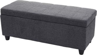 Hhg Panca contenitore elegante Kriens tessuto 114x45x45cm grigio scuro