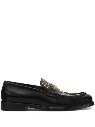 Versace studded loafers - Black