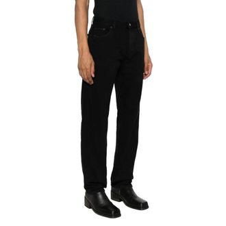 Saint Laurent Cotton Straight-Leg Jeans - Black