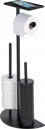 WENKO Cosenza Servilletero Wc Negro Mate 4-en-1