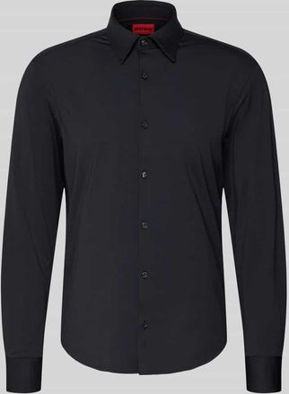 HUGO BOSS Business-Hemd mit Kentkragen Modell Ermo in Black, Größe XL