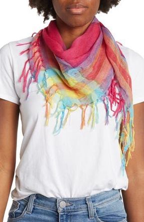 La Fiorentina Plaid Twisted Fringe Scarf in Multi at Nordstrom Rack