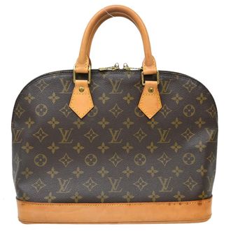 Louis Vuitton Alma Handbag Monogram Canvas Brown Canvas Handbag (Pre-Owned)