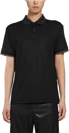 Gucci Zijden Jersey Polo met Web - Heren - Tops - Zwart - Maat: L Zijde