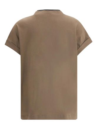 Brunello Cucinelli Womens V-Neck Short-Sleeve Top Aw25 W