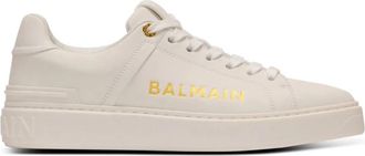 Balmain B-Court trainers van bedrukt kalfsleer - Dames - Sneakers - Wit - 37 EU - Leer - Schoenen