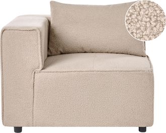 Beliani M&oacute;dulo Esquinero Moderno Minimalista De 1 Plaza Tapizado De Boucl&eacute; Beige Axebo