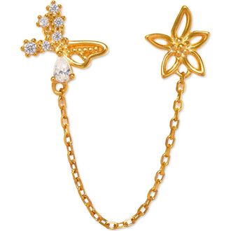 Girls Crew Butterfly Effect Double Piercing Chain Earring in Gold at Nordstrom