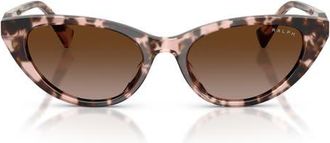 Ralph Lauren 53mm Gradient Cat Eye Sunglasses in Pink Havana/gradient Brown at Nordstrom