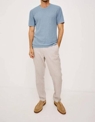 Rails Theo Short Sleeve Sweater In Blue Sky Heather
