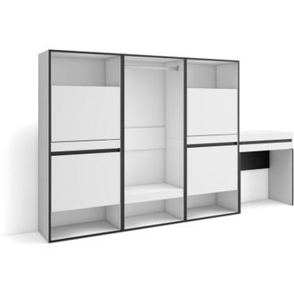 Skraut Home Skraut Home - Zapatero, Armario Zapatos Botas, 250x145x35 Cm, Dormitorio, Habitaci&oacute;n, Vestidor Abierto, Tocador, Estilo Moderno, Blanco