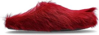 Marni Long Hair Calfskin Fussbett Sabot - Dames - Slip ons - Rood - 37 EU - Leer - Schoenen