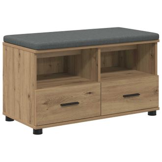 vidaXL Banco De Entrada Con Coj&iacute;n Roble Artesanal 80 X 38 X 46 Cm Vidaxl