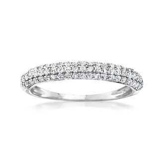 Ross-Simons Pave Diamond Ring in 14kt White Gold