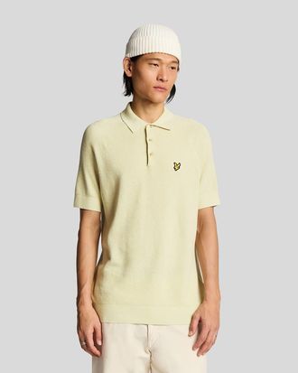 Lyle & Scott Linen Blend Knitted Polo in Luna at Nordstrom, Size Xx-Large