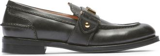 N°21 logo-lettering panelled loafers - women - Calf Leather/Calf Leather/Calf Leather - 40 - Black