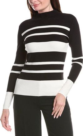 Elie Tahari Mock Neck Stripe Sweater
