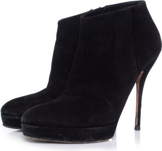 Gucci Pre-owned Womens Black suede platform ankle boots - Size EU 39