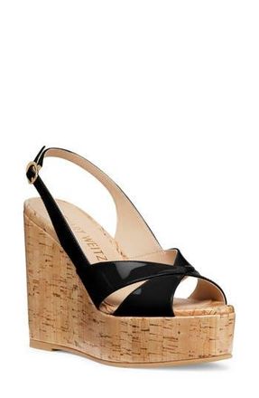 Stuart Weitzman Carmen Wedge Sandal in Black at Nordstrom Rack, Size 7