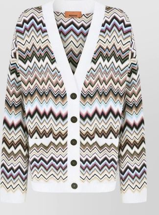 Missoni zigzag oversized v-neck wool-blend cardigan