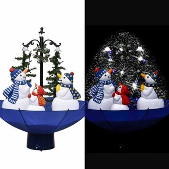vidaXL &Aacute;rbol De Navidad Con Nieve Con Base De Paraguas Pvc Azul 75 Cm Vidaxl