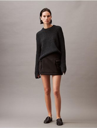 Calvin Klein Jeans Calvin Klein Womens Padded Mini Cargo Skirt - Black - XS