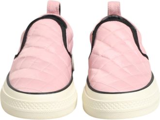 Dolce & Gabbana Pink Quilted Nylon Slip-On Sneaker Womens Shoes