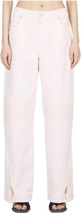 Blumarine Biker Jeans - Dames - Regular Fit Jeans - Roze - XS - Katoen - Jeans