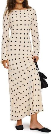 Reformation Esra Polka Dot Long Sleeve Maxi Dress in Sundae Dot at Nordstrom, Size Small