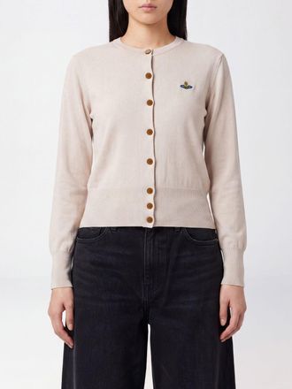 Vivienne Westwood Crewneck Merino Wool Cardigan with Embroidered Orb Logo