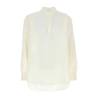 Valentino Garavani Linnen Blouse - Dames - Blouses & Shirts - Wit - Maat: L Linnen