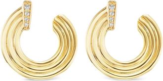 Sorellina 18K yellow gold mini Record diamond earrings