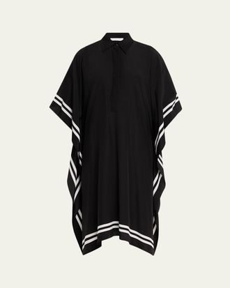 Michael Kors Border-Print Silk Crepe De Chine Caftan