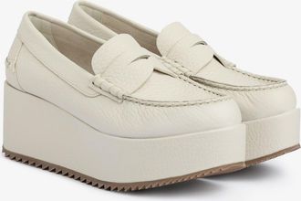Pedro Garcia Platform loafer in leather white with platflorm | Nusa | Fall winter 25 | PEDRO GARCIA
