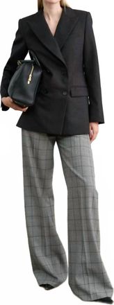 Nili Lotan Rivers Relaxed High-Rise Pant In Black Plaid