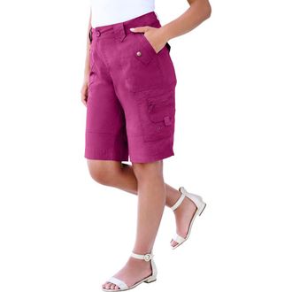 Roaman's Plus Size Cargo Shorts in Raspberry at Nordstrom, Size 40