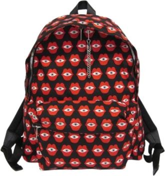 Celine Pre-owned Telepathic Love Print Rugzak - unisex - Vintage Rugzakken - Rood - ONE Size - Leer - Vintage