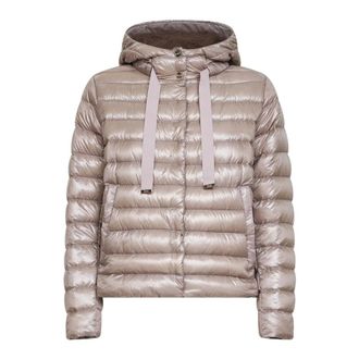 Herno Down Jackets, female, Pink, Size: 2XL Hooded Quilted Jacket