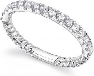 Allurez Diamond Infinity Wedding Ring Band 14K White Gold (0.35ct)