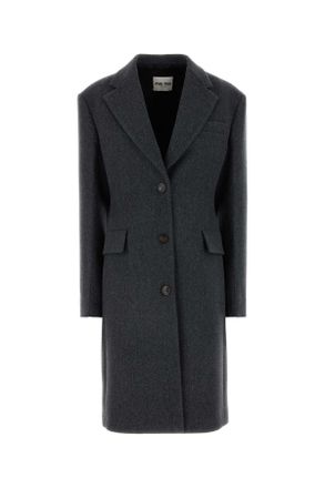 Miu Miu Womens Dark Grey Wool Coat - Size EU 36 (Womens)