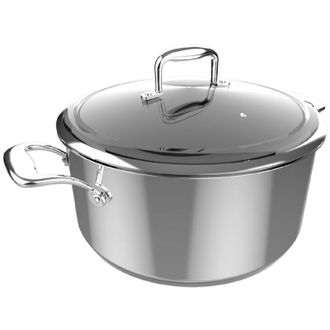 Cecotec Cecotec Olla Polka Classy 28 Pot Steel. Di&aacute;metro 28 Cm, Capacidad 7,5 L, Acero Inoxidable 18/10, Revestimiento Antiadherente, Asas Remachadas, Tapa De