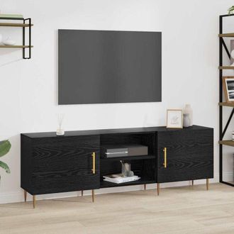 vidaXL Vidaxl - Mobile tv Rovere nero 150 x 30 x 50 cm Legno multistrato