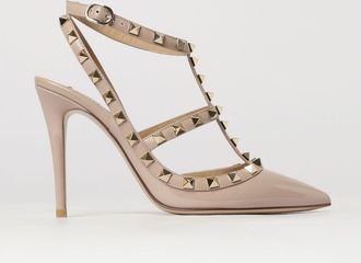 Valentino Garavani D&eacute;collet&eacute; slingback Rockstud in pelle verniciata con borchie