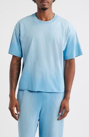 Elwood Core Oversize Crop Cotton T-Shirt in Sun Faded Baby Blue at Nordstrom, Size Xx-Large