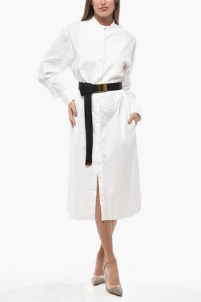 Stella McCartney Shirt Dress PLASTRON in Cotton Jacquard with Belt Stella McCartney