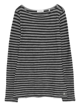 Marc O'Polo striped long-sleeves T-shirt - women - Organic Cotton - M - Grey