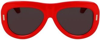Ferragamo Rivets 57mm Aviator Sunglasses in Red at Nordstrom