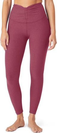 Beyond Yoga Space Dye V-Waist Leggings in Smooth Mauve Heather at Nordstrom, Size X-Large